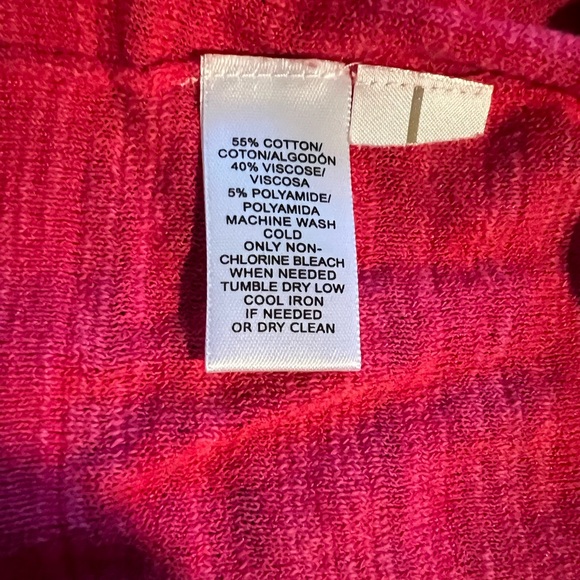 LOFT Heather Pink/Red Lightweight Knit Top - Picture 10 of 11